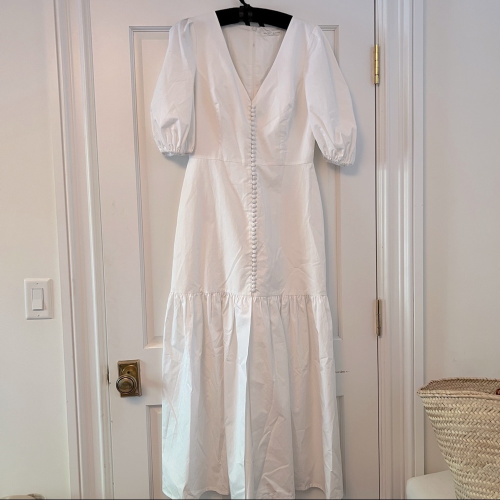 Kimberley Anne Coastlines Organic Cotton Button Maxi Dress - Size 10